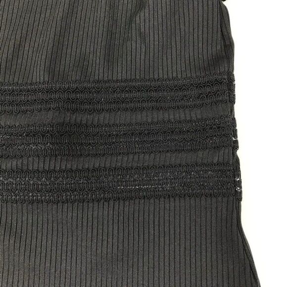 NEW Guess Olya Crochet Trim Bodysuit Women's XL Black Ribbed Knit Stretch V-Neck - Picture 5 of 12